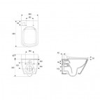 Genera Comfort Square Rimless bidē pods ar vāku un pulti, Balts 7