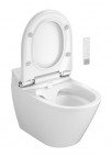 Genera Comfort Oval Rimless bidē pods ar vāku un pulti, Balts 4