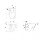 Genera Comfort Oval Rimless bidē pods ar vāku un pulti, Balts 8