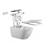 Genera Ultimate Square Rimless bidē pods ar vāku un pulti, Balts 4