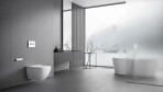 Genera Ultimate Square Rimless bidē pods ar vāku un pulti, Balts 3