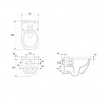 Genera Ultimate Square Rimless bidē pods ar vāku un pulti, Balts 8