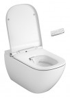 Genera Ultimate Square Rimless bidē pods ar vāku un pulti, Balts 7