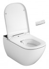 Genera Ultimate Square Rimless bidē pods ar vāku un pulti, Balts/Melns 7