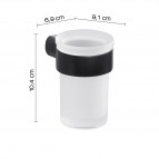 Gedy Pirenei glāze ar turētāju, Melns matēts 3