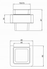 Glāze ar turētāju, sienas KVADRATO GH -001, 87x85x95mm, hroms 2