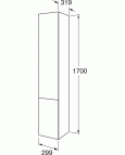 Graphic augstais skapis 17000x300x320mm, balts 2