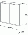 Graphic skapis 600x550x160 mm, zaļš 2