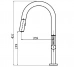 Mojosa virtuves maisītājs ar izvelkamu snīpi, Black metallic/copper 3