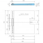 Fundo Plano Linea komplekts 90x90 cm, ar kanālu pie sienas 300 mm 2