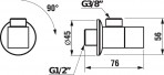 Cubito stūra ventilis 3/8”–1/2”, 2.gab. 2