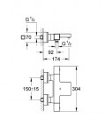 Grohetherm Cube Termostats vannai 2