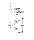 Grohtherm 500 dušas termostats, hroms 2