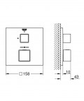 Grohtherm Cube termostata virsapmetuma daļa, ar 1 izeju, hroms 5