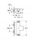 Grohtherm 2000 NEW vannas termostats ar plauktu 3