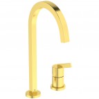 Gusto virtuves kvadrātveida maisītājs ar snīpi 217 mm, Brushed Gold