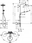 Hansgrohe Душевая система Croma Select S Showerpipe 280 1jet, Matt Bl. 2