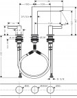 Hansgrohe Finoris 160, 3-daļīgs izlietnes maisītājs, push-open, BRB 3