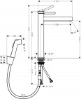 Hansgrohe Finoris izlietnes maisītājs 260, ar bidē, 160 cm, hroms 2