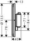 Hansgrohe ShowerSelect Comfort S Termostats, 1 funkcija, hroms 2