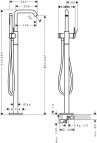 Hansgrohe Tecturis S maisītājs vannai, uz grīdas stāvošs, hroms 3