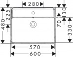 Hansgrohe Xanuia Q Умывальник 600 x 480 мм, Белый 6