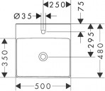 Hansgrohe Xelu Q Izlietne, slīpēta 500/480, balta 2