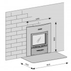 Harvia 20 Duo malkas krāsns caur sienu 8-20 m3 3