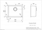 Houston 50x40 (L) кухонная раковинa, 540x440 mm 2