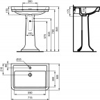 Ideal Standard Calla Vannas istabas izlietne 615 x 500 x 175 mm, Balta 10