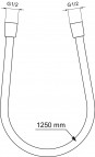 Ideal Standard dušas šļūtene IDEALFLEX , L=1250 mm, hroms 2
