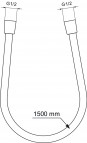 Ideal Standard dušas šļūtene IDEALFLEX , L=1500 mm, Hroms 2