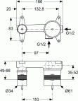 Ideal Standard Iebūvētā maisītāja zemapmetuma daļa 2