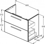 Ideal Standard i.life A izlietne 84 cm+skapītis+rokturi, Balts 11