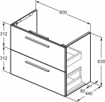 Ideal Standard i.Life Мебель под раковину, 80 см, матовый белый  4