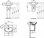 Ideal Standard Izlietne Tesi, Light design, 45x36x16,5 cm, balts 4