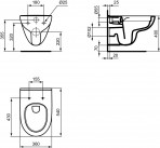 Ideal Standard Basic WC I.life A RimLS+ pods Rimless+ ar SC vāku 3