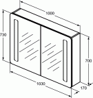 Ideal Standard spoguļskapītis 100 cm 2