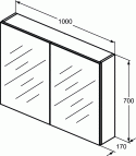 Ideal Standard spoguļskapītis 100 cm 2