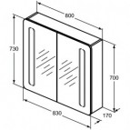 Ideal Standard spoguļskapītis 80 cm 2