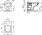 Ideal Standard Tempo Rimless piekarmais pods + SC vāks, balts 2