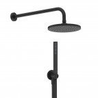 Комплект верхнего Ø200 и ручного душа Idealrain , чёрный матовый