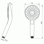 IDEALRAIN Ручной душ 110 mm 2