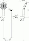 IDEALRAIN Dušas klausule 125 mm ar turētāju 2