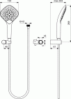 IDEALRAIN Dušas klausule 134 mm ar turētāju 2