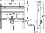 Iebūvējamais rāmis izlietnei 430x50 mm, h=400 mm 2