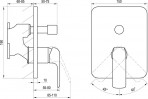 Bстраиваемый смеситель Flat, с переключателем FL 065.20, черный 6