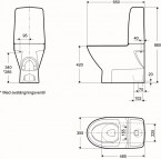 Ifö Sign WC унитаз Compact 355x650 mm, выход верт 2