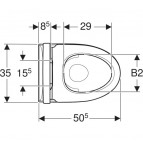 Ifö Spira Style Rimfree pods 350 x 505 mm ar SC vāku, Balts/IföClean 3
