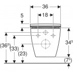 Ifö Spira Modern Rimfree pods 355 x 520 mm ar SC vāku, Balts/IföClean 3
